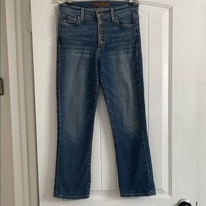 Joe’s jeans.  The Callie. High rise cropped boot.